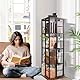 Nivadeui Drehbares Bücherregal Bücher Regal Schwarz, Bodenstehendes Bücherschrank Holz, Bookshelf Bücherregale 360 frei Drehbar, Freistehendes Standregal für Schlafzimmer Wohnzimmer (5 Ebenen)