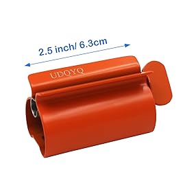 Toothpaste Squeezer - Metal Tube Squeezer Stainless Steel Tube Wringer UDQYQ Toothpaste seat Holder Stand (Orange)