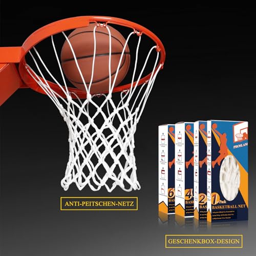 ProSlam Premium Quality Professional Heavy Duty Basketball Net Replacement - All Weather Anti Whip, Fits Standard Indoor or Outdoor Rims(Professional Standard Size, White) by ProSlam - Image 6