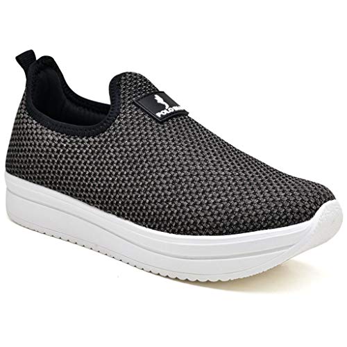 Tênis Meia Flatform Polo Blu Marrom 33
