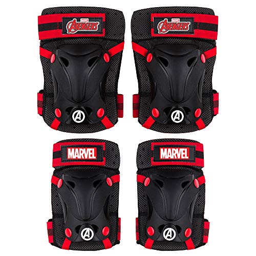 Rodilleras y coderas Avengers para tardes de patinete seguras en el parque infantil 3