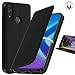 Produktbild AURSTORE Huawei Honor 8X Hülle Handyhülle Huawei Honor 8X Tasche Leder Flip Case Brieftasche Etui Schutzhülle für Huawei Honor 8X Cover (Honor 8X, SCHWARZ)