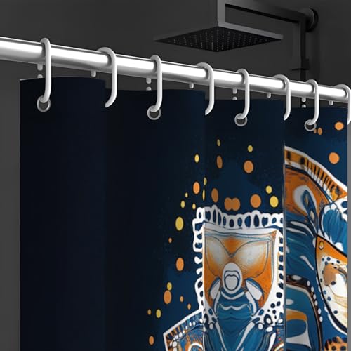 Rideau de douche fleurs polyester lavable en machine avec crochets 180x200cm - 6
