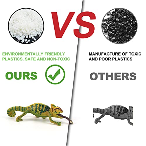 Fantarea 9 Pcs Wild Animal Model Figures Geochelone Tortoise Lizard Chameleon Python Crocodile Komodo Dragon Central Bearded Dragon Figurines Decoration Toys For Childrens #TOP1