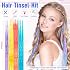 Hair Extension Tools Kit,300 Pcs Silicone Lined Micro Links Beads(3 colours) 100 Rubber Bands 6 Blue Glitter 1 Micro Beads Plier 2 Hook Needle Pulling Loop 5 Hair Clips, 1 Comb Hair Tinsel 40Pcs/Pack