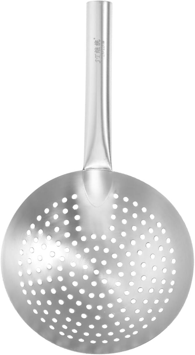 Cabilock Multi-functional Skimmer Ladle Thickened Strainer Handle Fine Mesh Wire Oil Strainer Stainless Steel Colander Kitchen Gadget