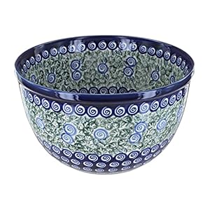 Blue Rose Polish Pottery Seaside Swirl Medium Mixing Bowl