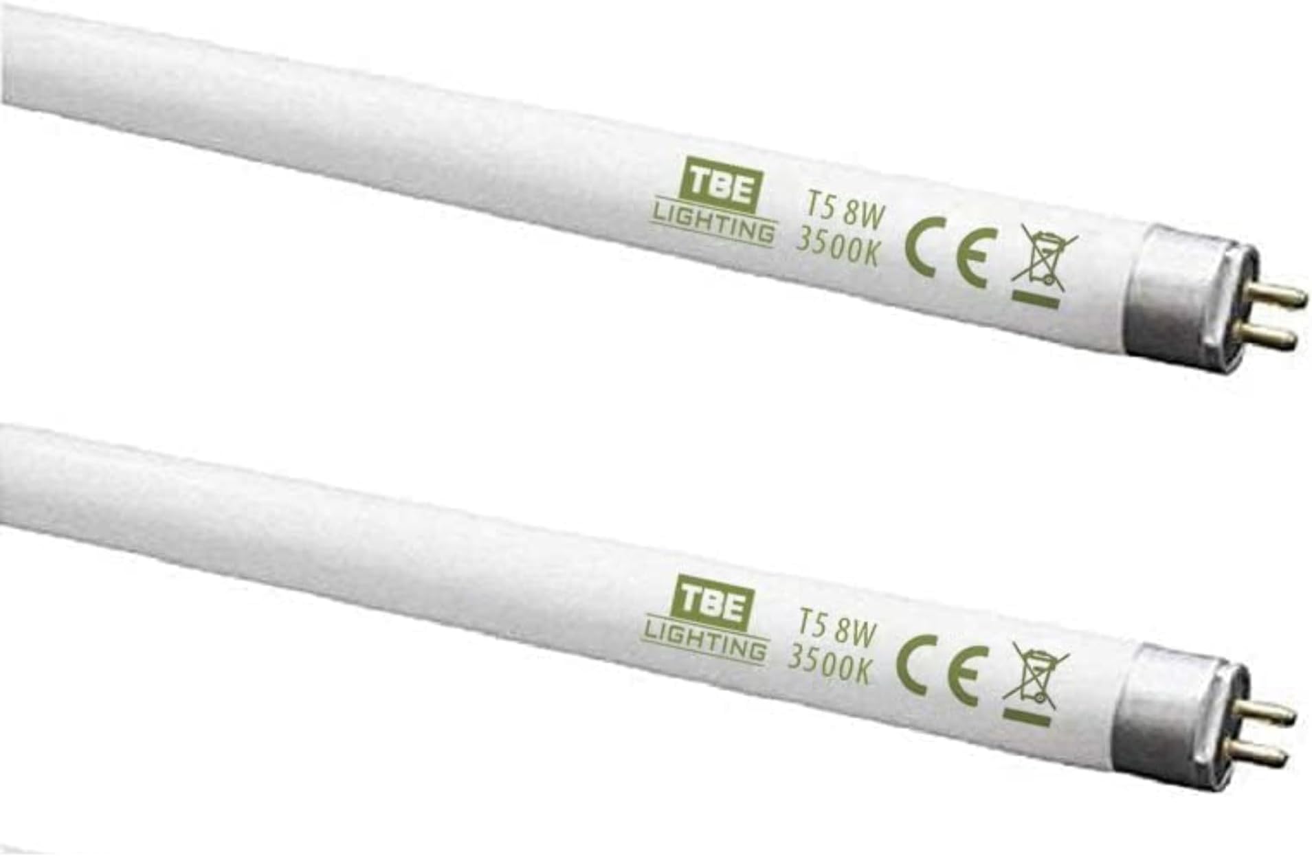 Fluorescent tubes T5 8 W 288 mm - CFL bulbs - G5 2-pin - highly efficient T5 bulbs - cold white 3500-4000 K, glass, 2-pack, G5