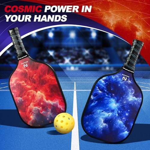 Image of niupipo Pickleball Paddles Set of 2 or 4, USAPA Approved Fiberglass Pickleball Paddle Set with Balls and Bag, Polypropylene Honeycomb Core, Lightweight Pickleball Paddles for Beginners Men Women