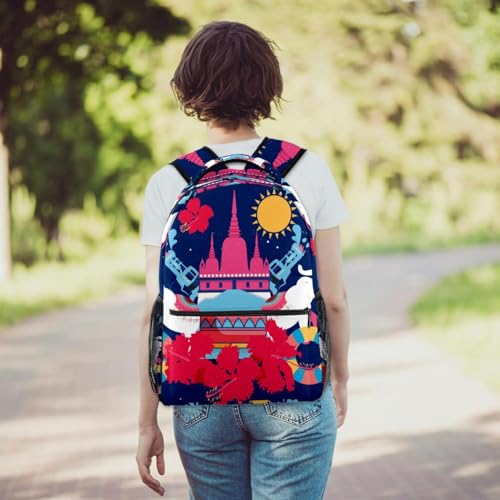 Sac à dos de voyage décontracté filles garçons grand format multicolore - 6