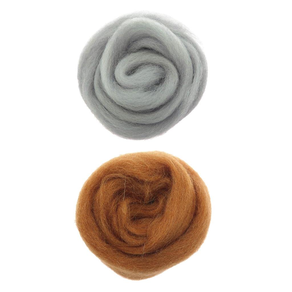 CALANDIS™ 2 Pieces 10g Soft Wool Roving Felting Wool for DIY Needle Felting Craft | Roving Wool & Fibers | Spinning & Felting | Needlecrafts & Yarn-image-14