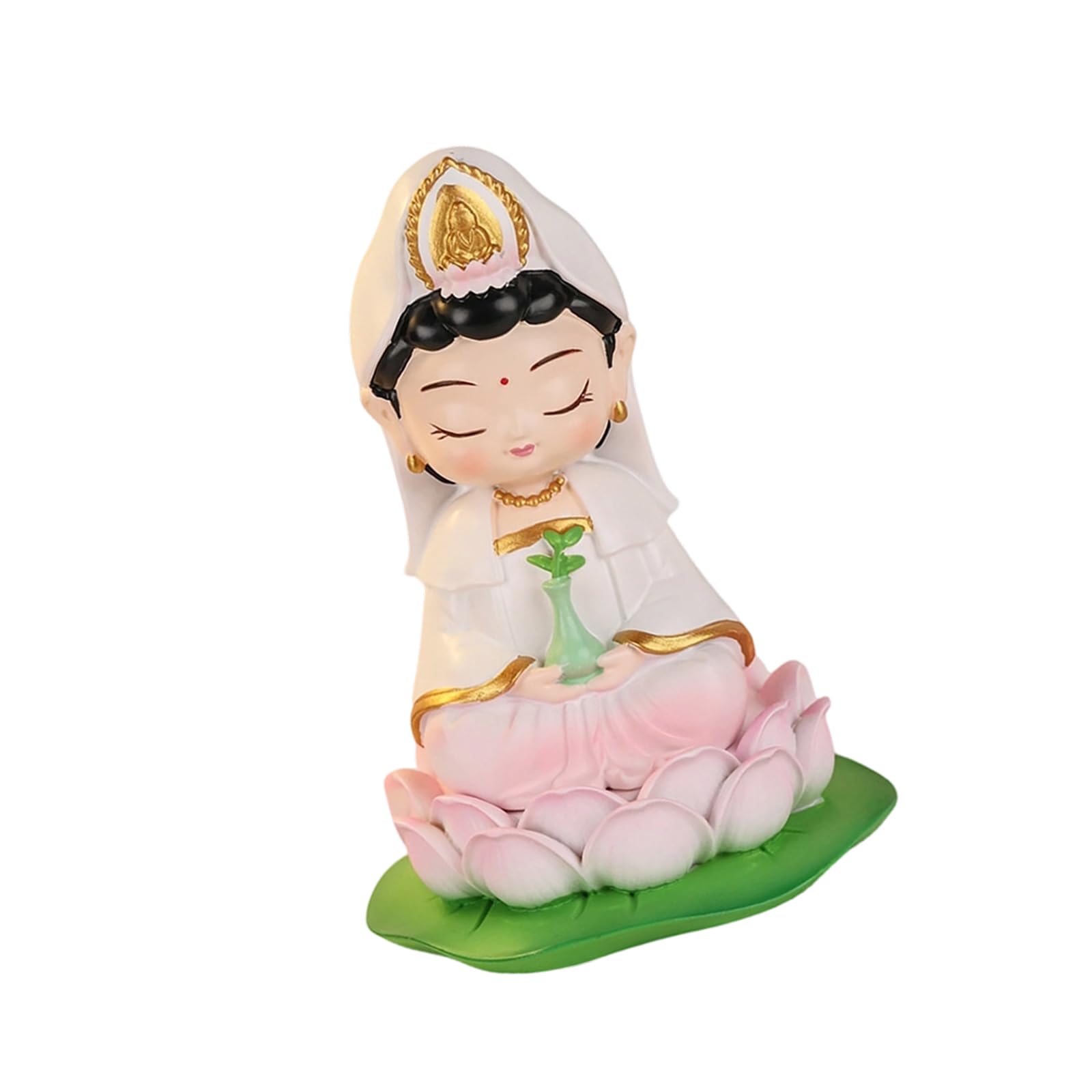 Mllepjdh Buddhas Statue Decorative Buddhist Figurines Guan Yin Statues Sculptures Ornament Car Home Table Decors Guan Yin Statue