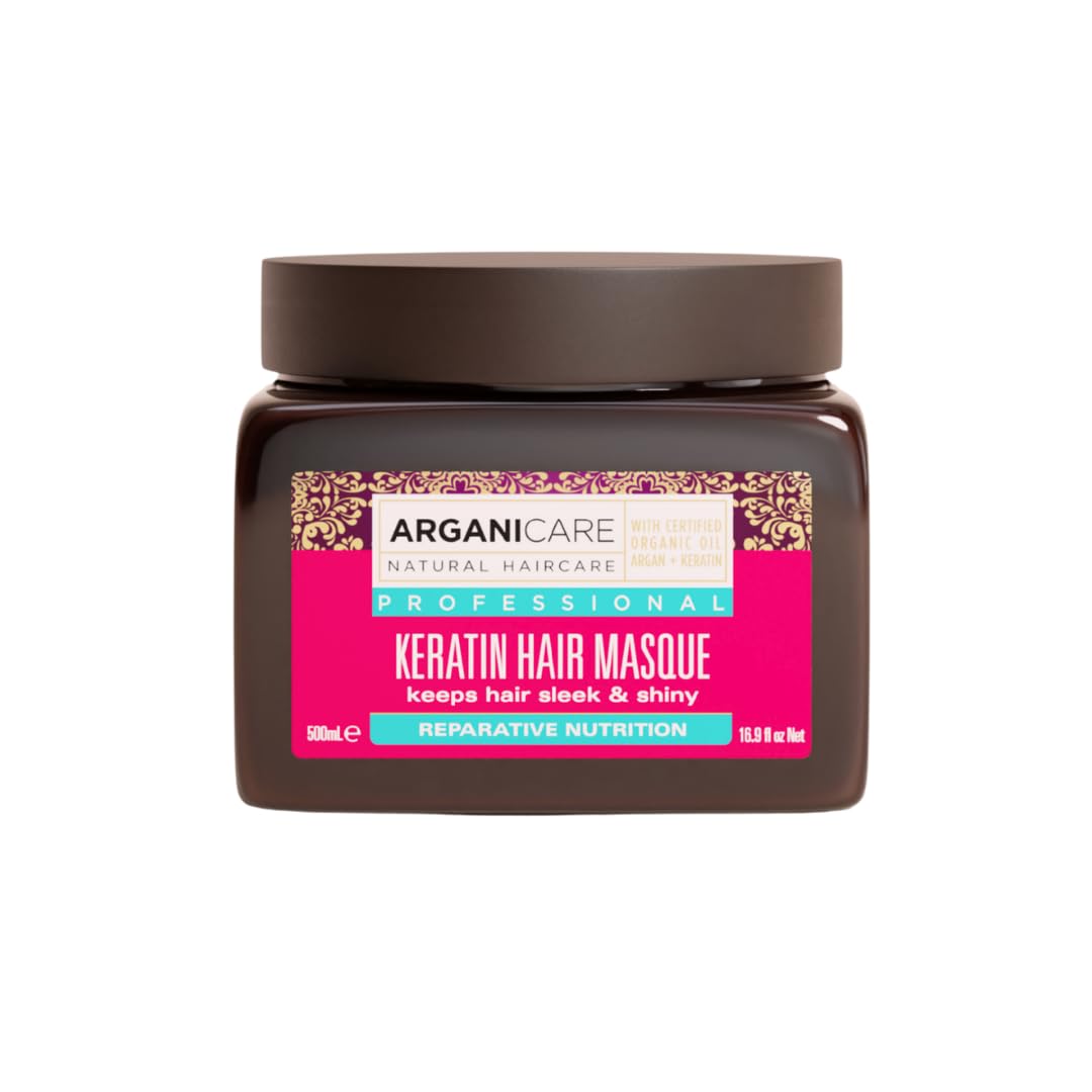 Arganicare | Keratin Range | REPAIR AND NUTRITIOUS MASK | With Organic Keratin | Nourishes, Thickens & Protects | Fortifies & Regenerates the internal fiber | Dry and Damaged Hair | 16.91 fl oz
