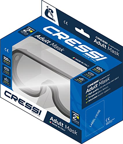 CRESSI Estrella Mask Clear/Pink - Máscara Estrella para Buceo y Snorkel, Transparente/Azul, Talla Única, Unisex