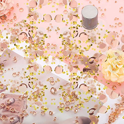 Luxury Over 4000pcs Rose Gold Crystal Diamond& Circle Dots Paper Confetti Glitter Gold Confetti 1.06 oz for Wedding/Bachelorette/Bride Show/Birthday Party Table Decorations - Thumbnail 5