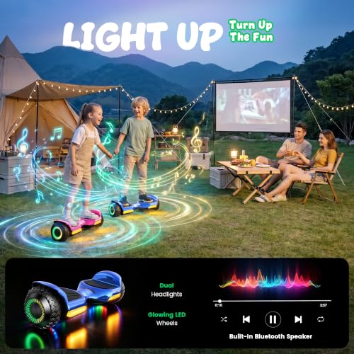 Image of Gyroor Hoverboard New G13 All Terrain Hoverboard with LED Lights, Off Road Hoverboard with Bluetooth for Kids ages 6-12 and Adults