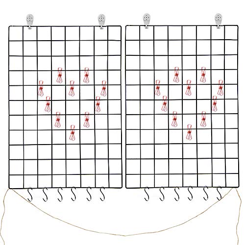 WUZILIN 2PCS Actualice el Estante de la Rejilla de la Pared, la Rejilla de Hierro DIY de la Foto, (45 * 65 cm) Negro