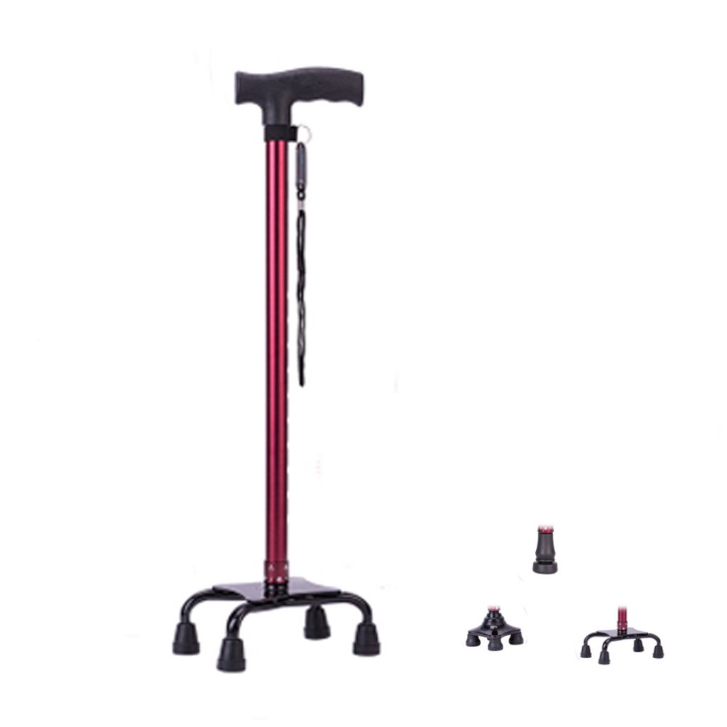 Buy Walking Stick Adjustable Heights Elderly Cane Old Man's Fourlegged