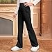 Teen Girls Dress Pants Bell Bottoms School Uniform Leggings for Kids Stretchy Flare Leg Pull-On Pants with Pockets 13-14 Years Black