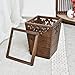Drewniany Bin Biur Biurowy Recykling Kosz Retro Małe ekologiczne śmieci na śmieci, do sypialni salon Łazienka Litry drewniany kosz na śmieci na śmieci (Kolor : 24x24x30cm)