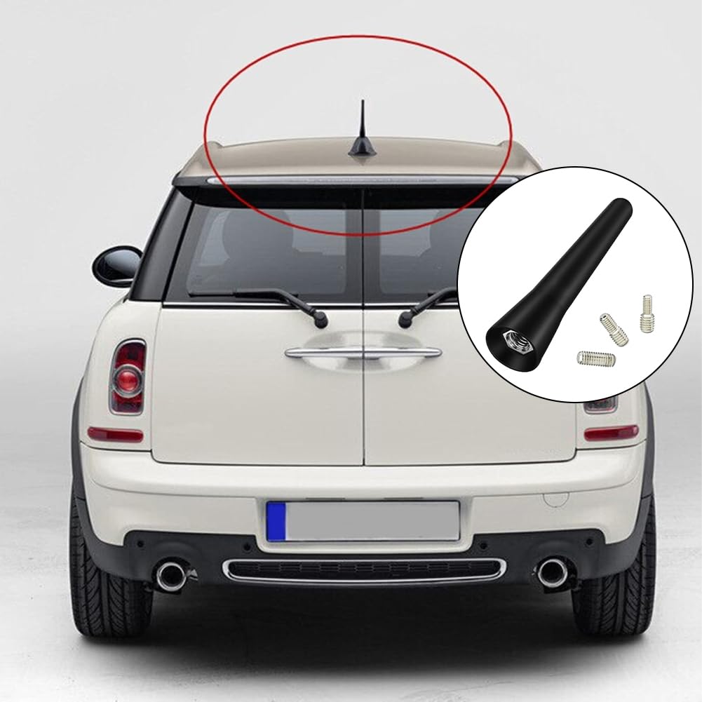 Antenne De Voiture Universelle Remplacement 18 Cm (7 Pouces) - Compatible AM/FM/DAB - Filetages M4, M5, M6 Inclus - En Caoutchouc Et Laiton - Facile à Installer