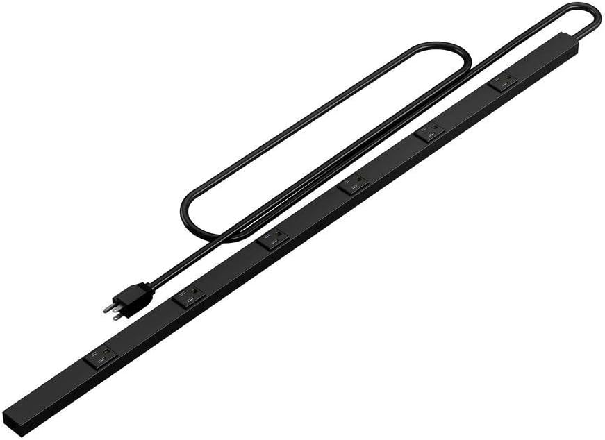 Legrand Wiremold PM36CBK Plugmold 40 6-Outlet Multi-Outlet Power Strip with Circuit Breaker, 6 Foot Cord, Black