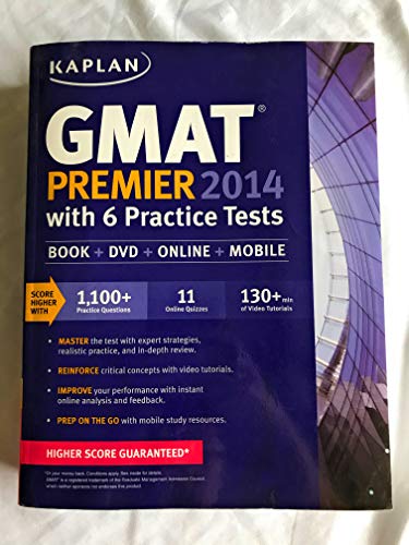 Kaplan GMAT Premier 2014 with 6 Practice Tests: book + online + DVD + mobile