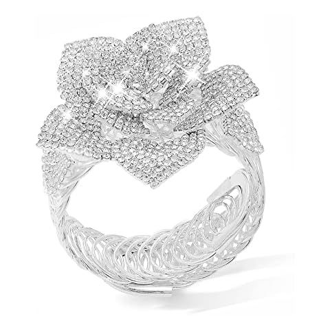 Jojomina Rhinestone Flower Arm Cuff Bracelet Cover