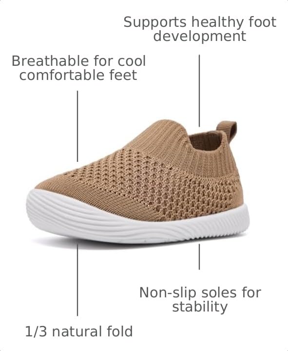 Image of MORENDL Baby Toddler Walking Socks Non-Slip Breathable Unisex Casual Sneakers