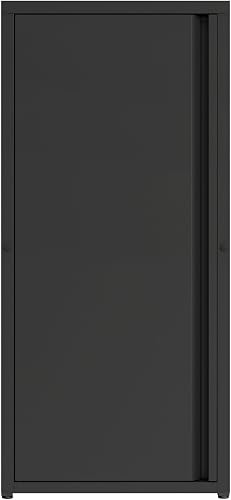 [en.casa] Armadio a Colonna in Metallo Armadietto da Ufficio con 1 Anta e 2 Ripiani Regolabili in Altezza Mobile in Acciaio per Archivio 88 x 40 x 35 cm - Nero - 6