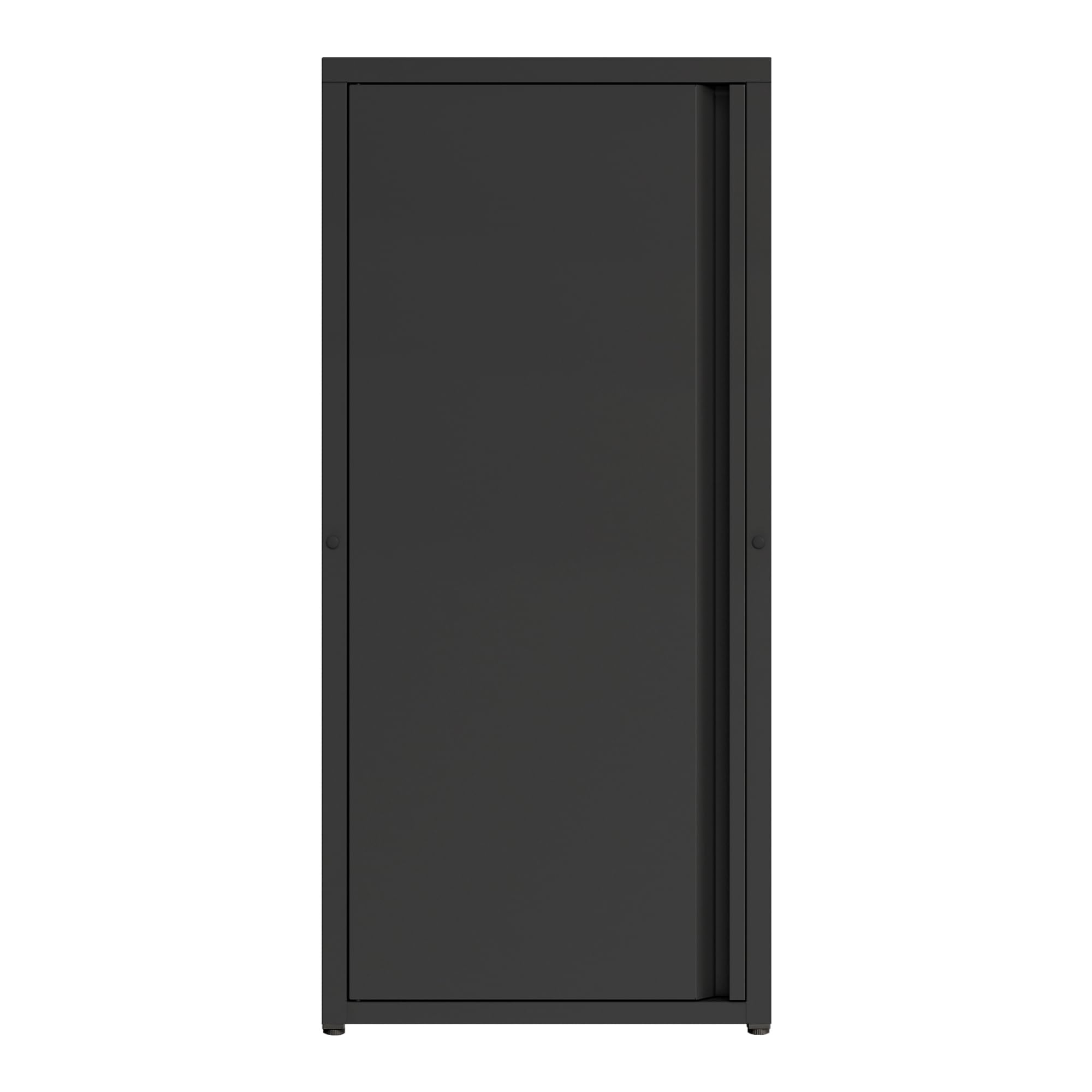 [en.casa] Metallschrank Burlöv Aktenschrank mit Einer Tür Büroschrank 2 höhenverstellbare Ablagen Ordnerschrank 88 x 40 x 35 cm Schwarz Spind Schrank
