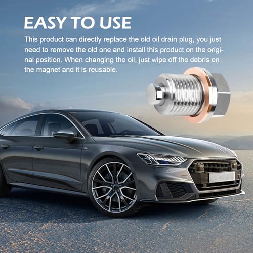 Ferianl M16 x 1.5 Magnetic Oil Drain Plug, Stainless Steel Oil Pan Bolt with 5PCS Crush Washer Gaskets, Oil Pan Drain Plug, for Most Vehicles, Car Accessories - Thumbnail 7