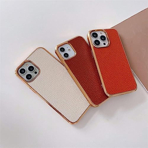 Coque rigide en cuir litchi iPhone 11 12 13 Pro : stop aux rayures