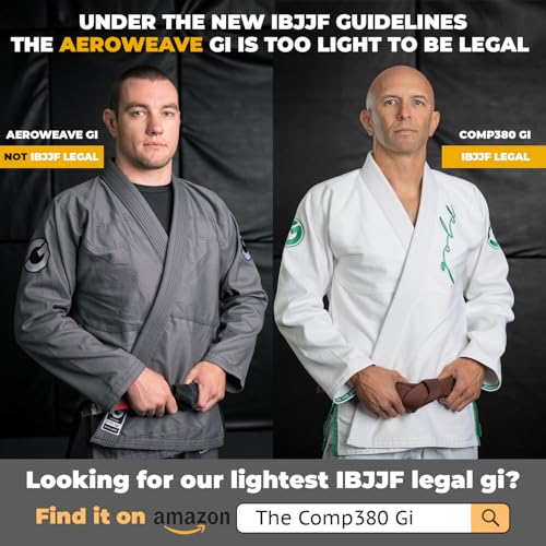 Gold BJJ Aeroweave Jiu Jitsu Gi - Ultra Lightweight BJJ Gi - Preshrunk Brazilian Jiu Jitsu Uniform for Men (White, A3)