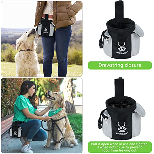 Kissleaf Dog Treat Pouch, Treat Pouches For Pet Training, Dog Treat Training Pouch Dog Clicker, Dog Training Treat Pouch Built-In Poop Bag Dispenser, Hands-Free Snack Dog Treat Bag #TOP4