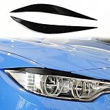 Toworldit 2pcs/Set Bright Black Soft Plastic Headlight Eyebrow Cover Headlamp Eye Lid Covers Decorat