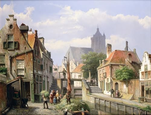Déchargement de la Hay Barge Haarlem peinture sur toile nordique SERENDIPITP