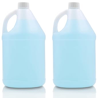 WUWEOT 2 Pack 1 Gallon Jugs, Empty Gallon Bottle, Plastic HDPE Container with Child Resistant Airtight Lids for Home and Commercial Use, Water Storage Containers for Water, Soaps, Detergents, Liquids