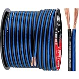 Install Link 14 Gauge Speaker Wire for Car, Home or RV Audio Cable, 100ft, CCA, Blue/Black