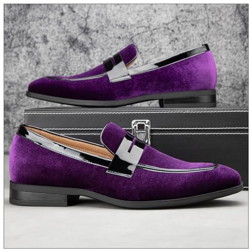 Image of JITAI Mens Velvet Loafers Dress Shoes Loafers for Men Tuxedo Suit Shoes