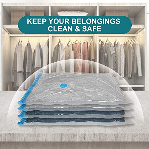 Roomipro Space Saver Vacuum Storage Bags, 8 Large Vacuum Sealer Bags With Pump, Storage Vacuum Sealed Bags For Clothing, Comforters, Blanket Storage, Bedding #TOP2