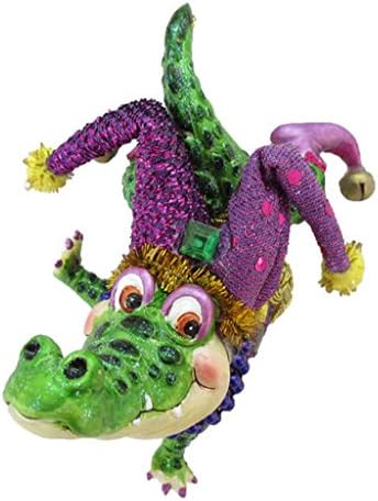 December Diamonds Jester Alligator Glass Ornament