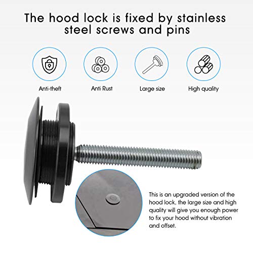 Partol Quick Latch Hood Pins Universal Quick Release Latch Push Button Quick Release Bonnet Pin Lock Clip Kit For Mostly Car Or Diy, 62Mm/2.44" #TOP2