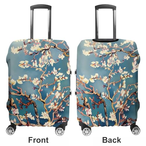Luggage Cover Elastic Suitcase Cover Anti-Scratch Suitcase Covers Travel Pale White Flowers Luggage Covers Luggages Protector for Travel Adult Luggages Decorative 18-32 Inch3