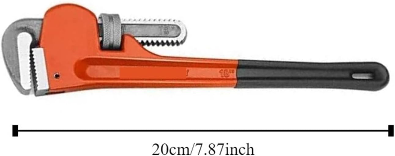 CAARLA Pipe Wrench Adjustable Pipe Wrench Faucet Tube Key Universal Plumbing Tap Heavy Dutys Pliers Clamp Spanner Plumber Tools(20cm-8in)