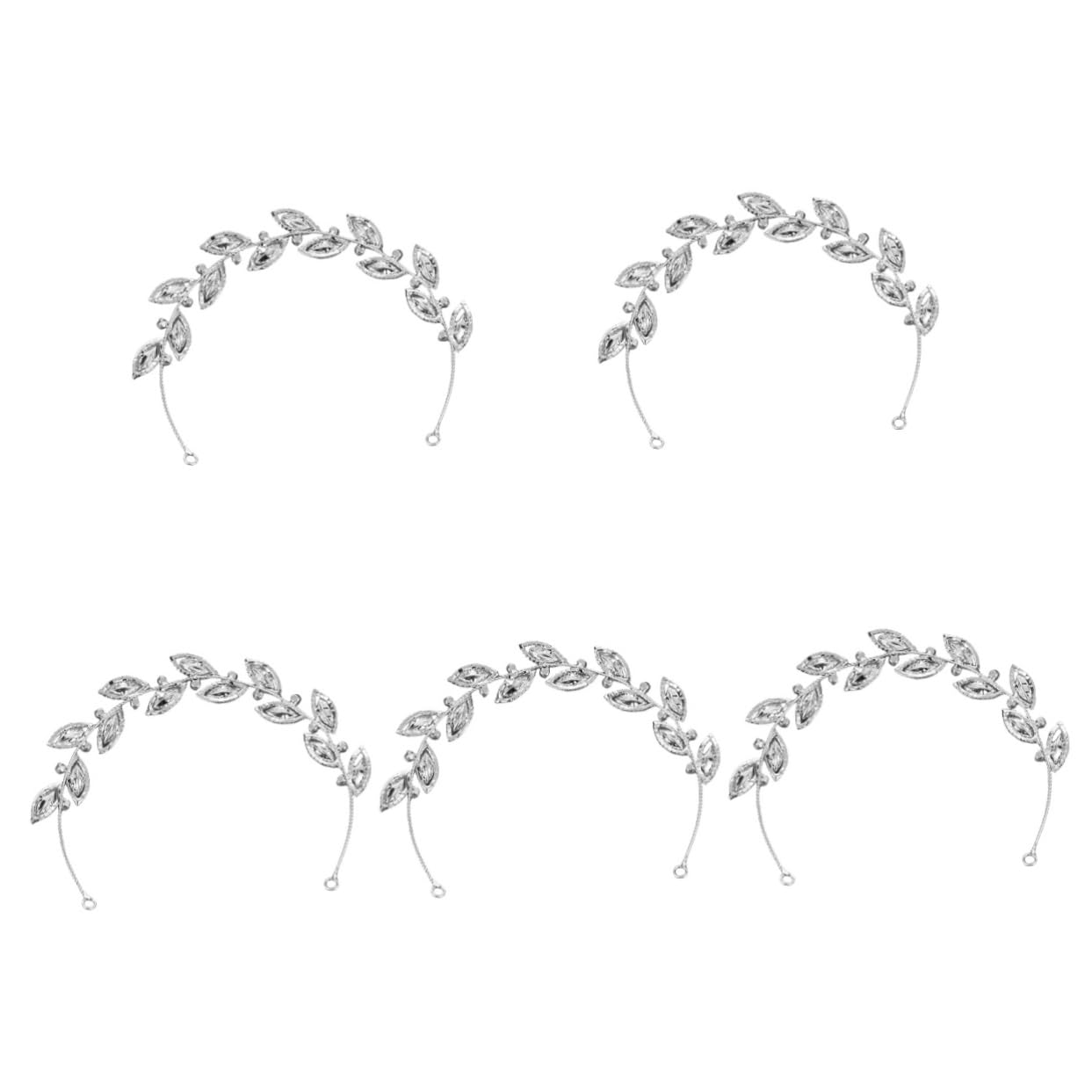 VICASKY 5 Pezzi Cerchietto Sposa in con Zirconi Scintillanti Fascia Morbida e Resistente Accessorio per Matrimonio Feste e Damigelle
