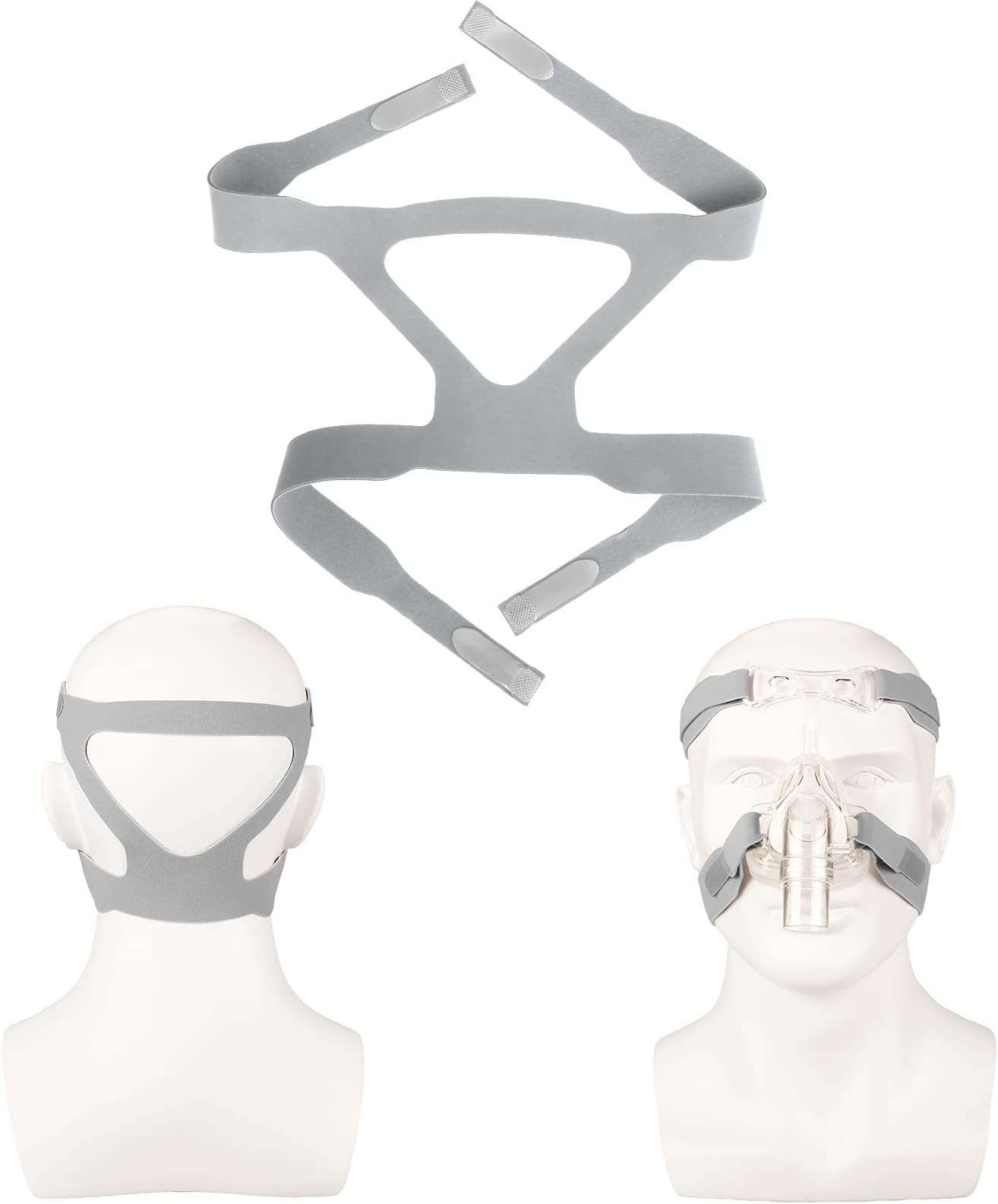 Universal Headgear Strap Mask Compatible with Ventilator Headband, Replacement Dreamstation Headgear Supplies - Grey (Mask Not Included)
