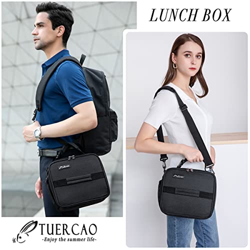 Tuercao Expandable Black Lunch Box For Boys Girls - Small Insulated Lunch Bag Kids, Portable Collapsible Mini Cooler For Car Road Trips #TOP7