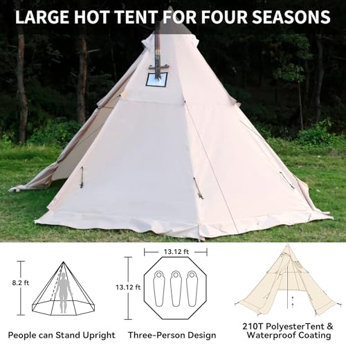 Carpa térmica 4 estaciones para 3-4 personas para camping miniatura 2
