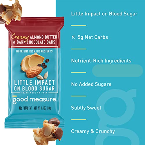 Good Measure Bars, Almond Butter & Dark Chocolate - Zero Added Sugar, 5G Net Carbs, 8G Protein - Nutrient-Rich Low Carb Snack, Keto Friendly Food - Little Impact On Blood Sugar - Made In The Usa #TOP3